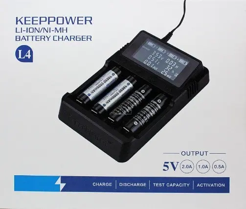 Зарядний пристрій для акумуляторів L4 Keeppower LCD USB + блок живлення - фото 3
