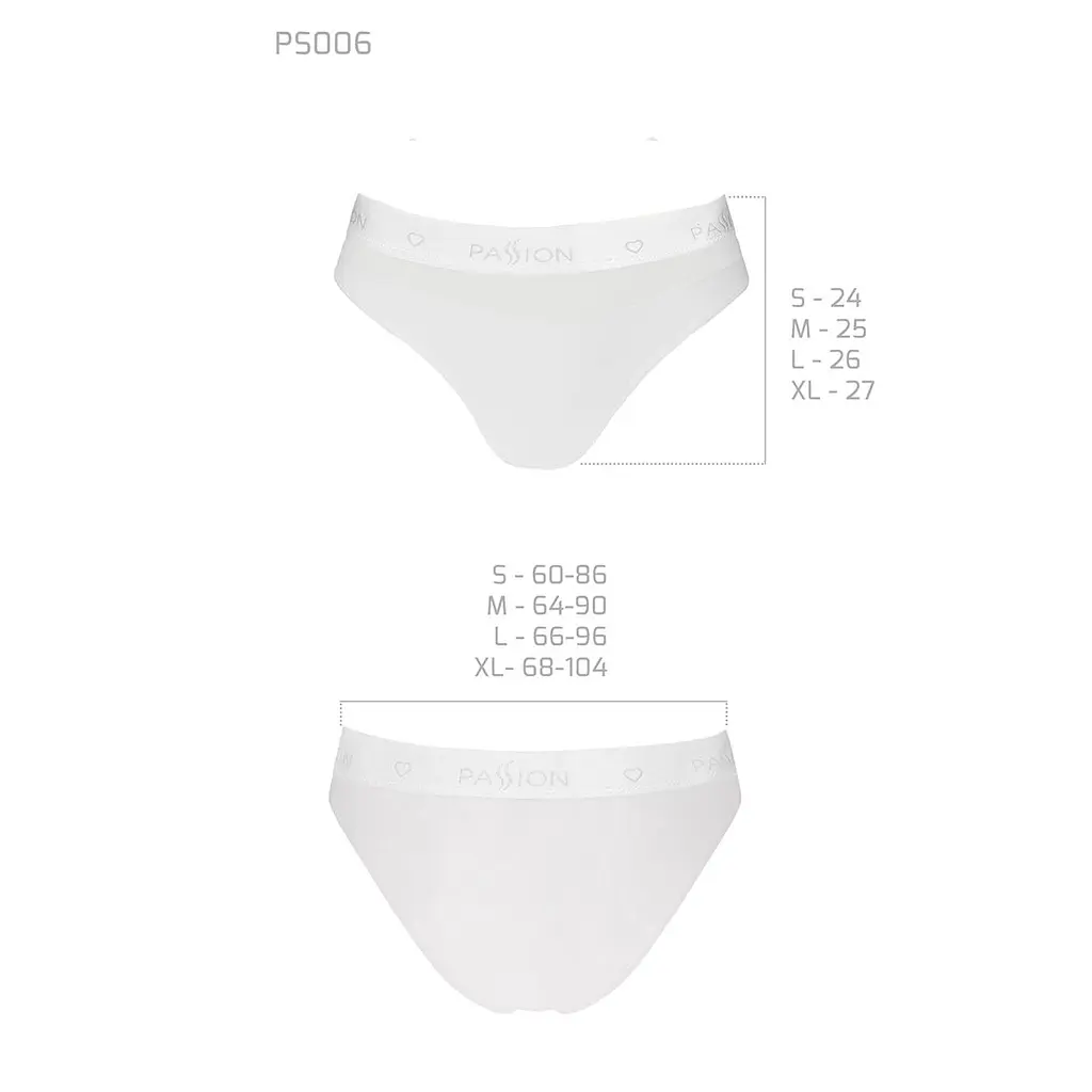 Трусики з прозорою вставкою Passion PS006 PANTIES M, white - фото 5