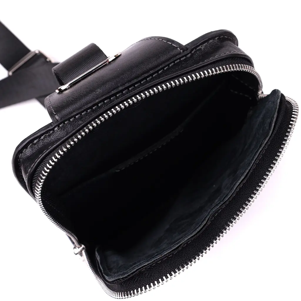 Сумка бананка Grande Pelle 22879 15,5х20,5х3,5 см Чорний - фото 6