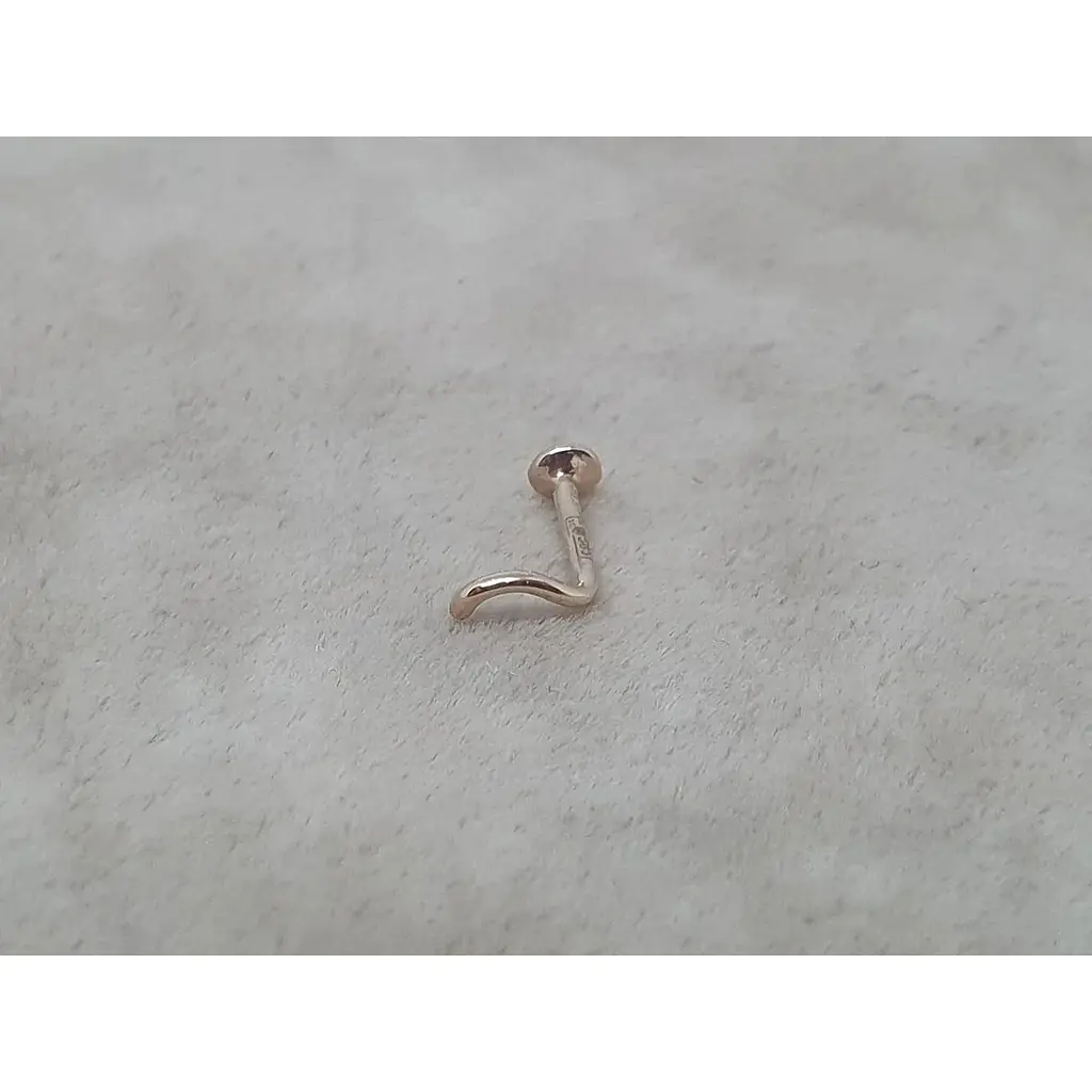 Золотая серьга-пирсинг Favoritum в нос. 310118_А - фото 3