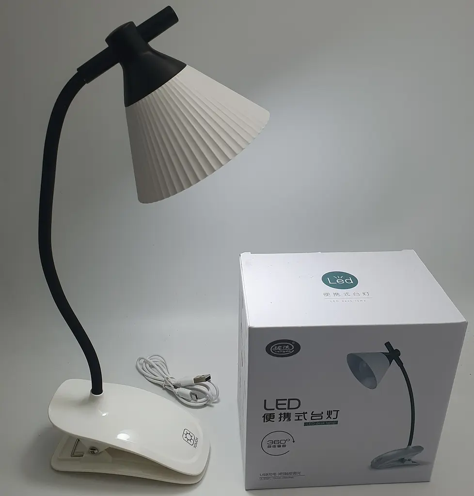 LED-лампа 4 W сенсорна світлодіодна гнучка 28 см настільна на прищіпці акумуляторна WinBoss YD03 біла - фото 3