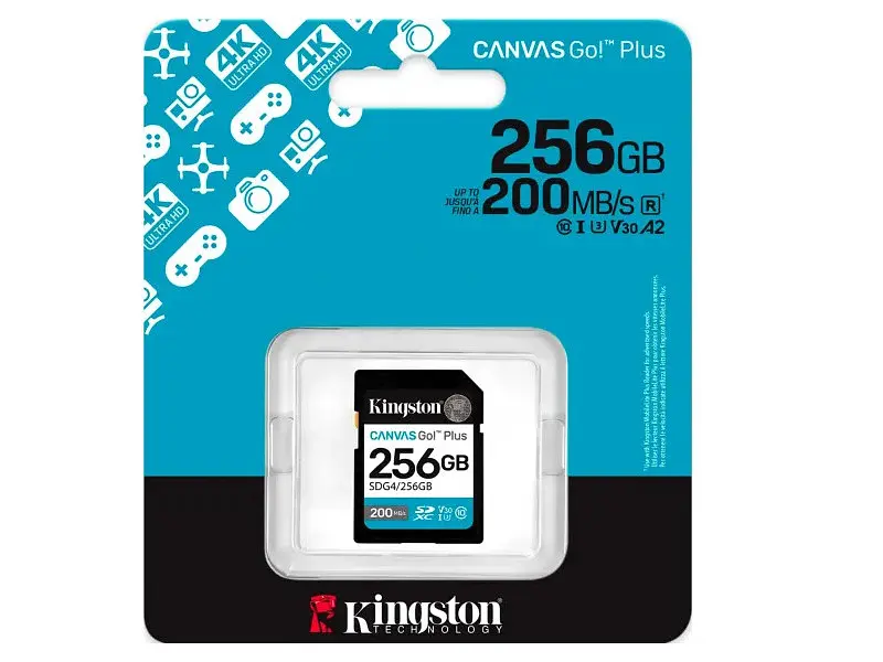 Карта пам'яті Kingston Canvas Go! Plus SDXC UHS-I U3 V30 Class 10 256 GB (SDG4/256GB) - фото 3