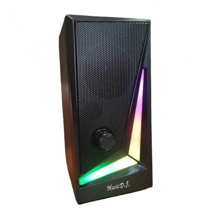 Компьютерные колонки акустика 2.0 USB Music D9 MJ-100 с RGB подсветкой - фото 3