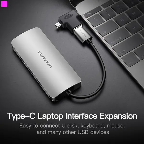 Адаптер Vention USB - USB Type-C + micro USB V 3.0 (F/M) Black (CDIB0) - фото 7