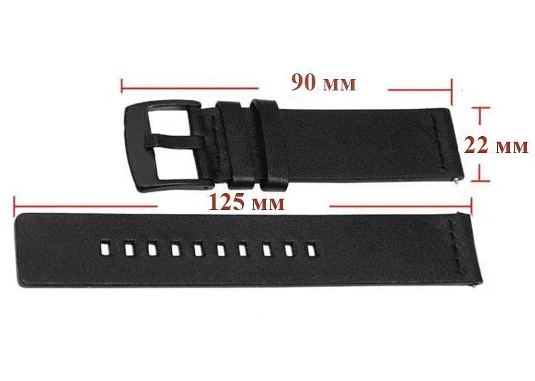 Шкіряний ремінець Primo Classic для годинника Garmin Vivoactive 4 Black - фото 6