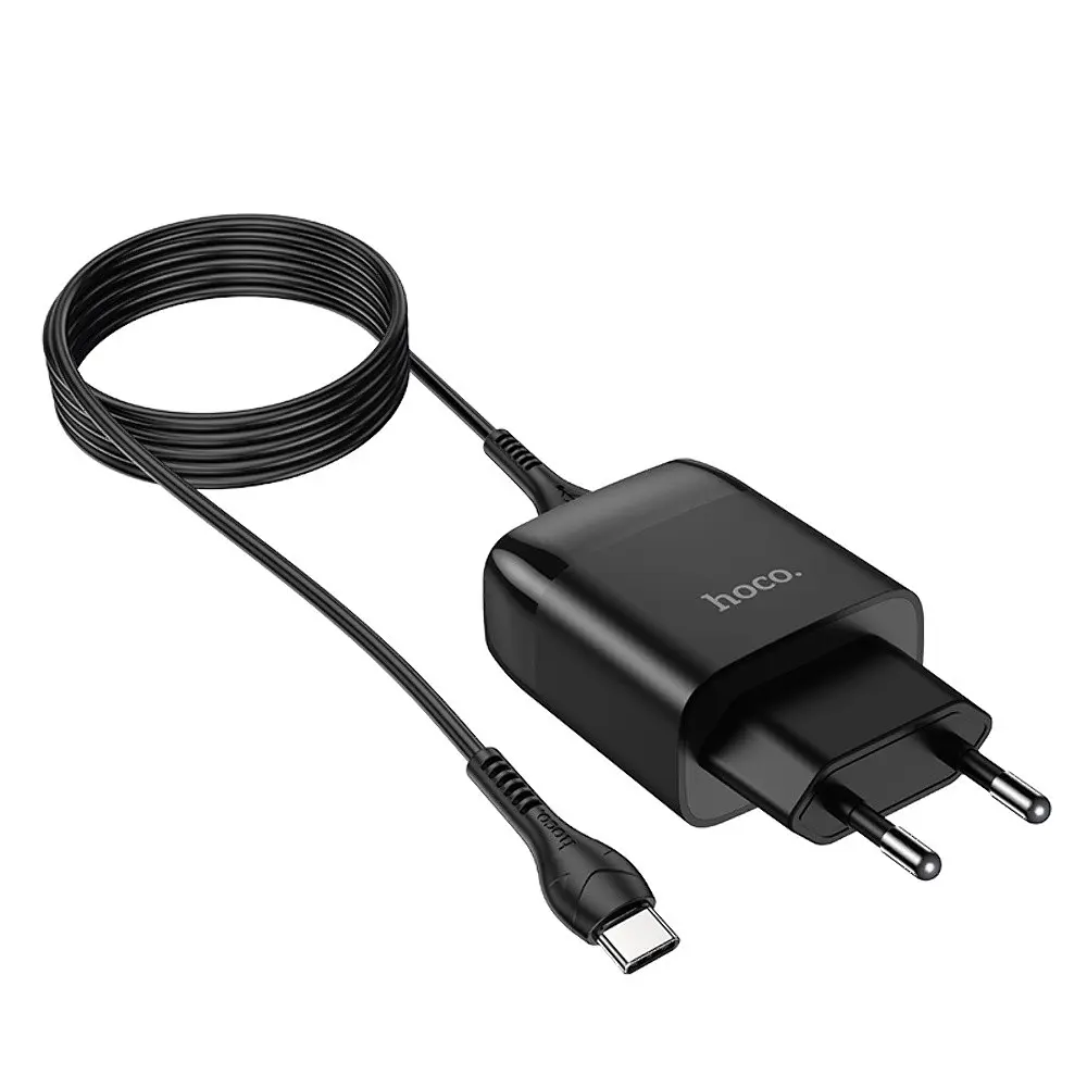 Зарядний пристрій Hoco C72Q USB QC чорний + кабель USB to Type-C - фото 4