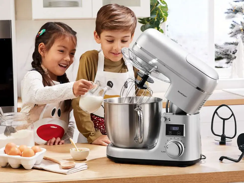 Кухонный комбайн 3в1 Silver Crest SKMW 900 A1 миксер тестомиксер блендер silver - фото 6
