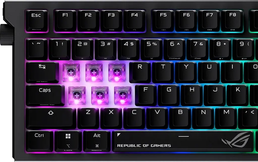 Клавіатура ASUS ROG Strix Morph 96 Wireless NX Snow V2 UKR Black (90MP04IF-BKMA03) - фото 10