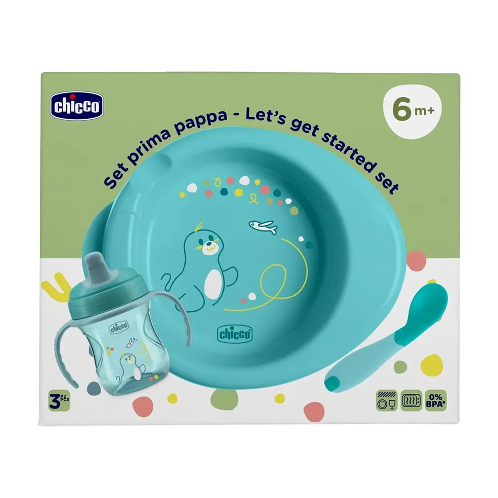 Набір дитячого посуду Chicco Set Prima Pappa 6 міс.+ блакитний (16200.25) - фото 7