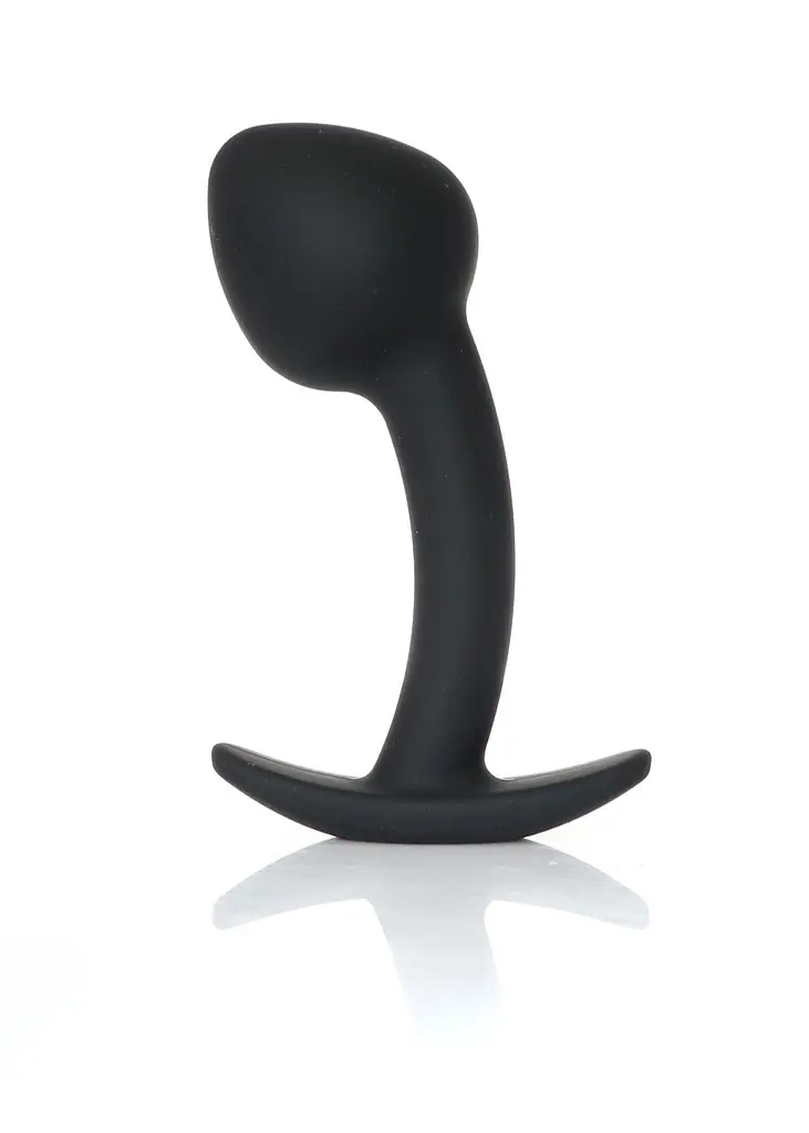 Анальна пробка - Silicone Black Curved Plug L - фото 8