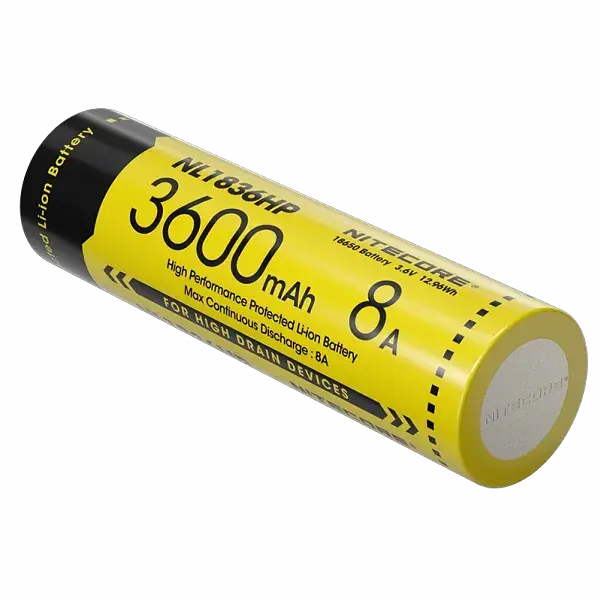 Акумулятор Li-Ion 18650 Nitecore NL1836HP 3.6V 8A 3600mAh захищений (Жовтий) - фото 2