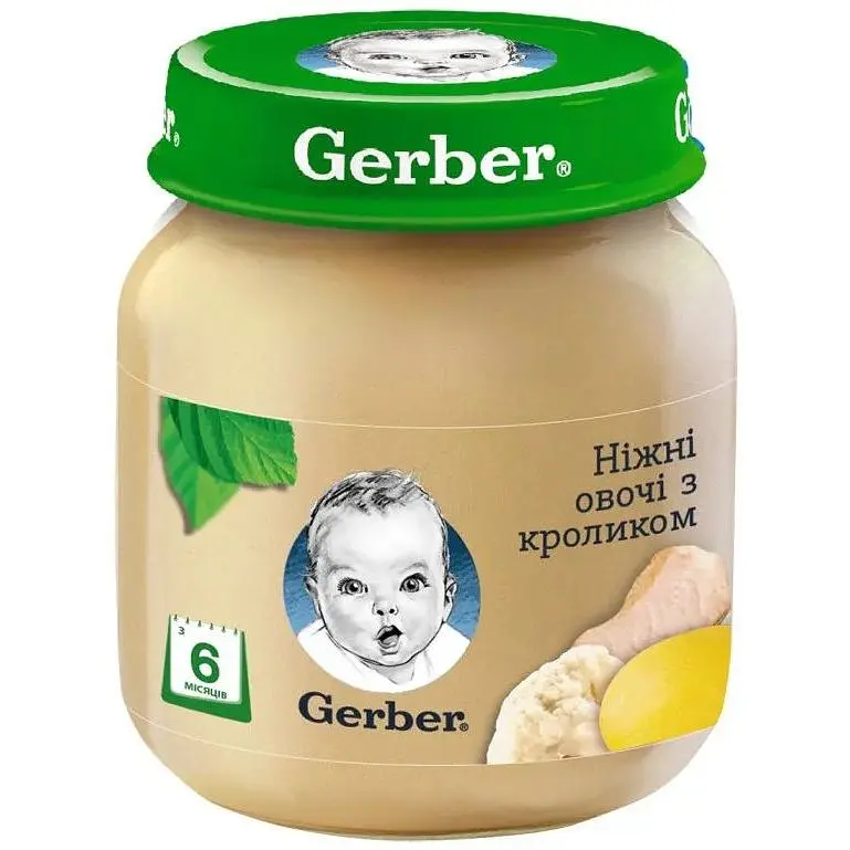 Дитяче пюре Gerber Кролик Ніжні овочі 130 г (7613036011259)