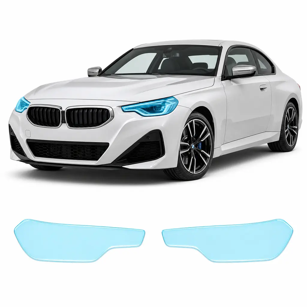 Антигравійна захисна бронеплівка за лекалами для BMW 2 Series G42 2021- оптика (фари та ПТФ)