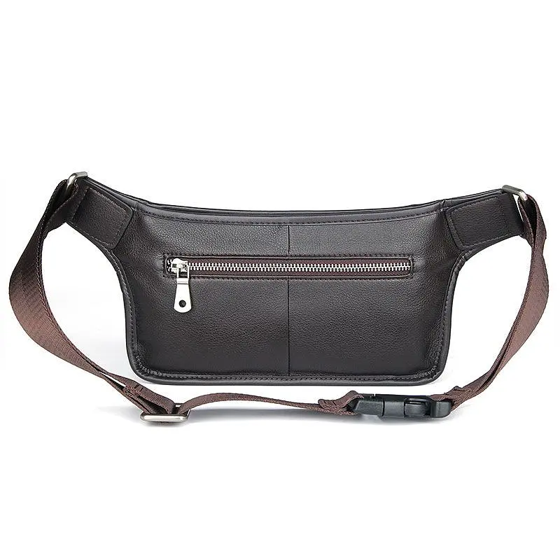 Кожаная мужская сумка на пояс John McDee 24х13.5х6 см sum0025951 - фото 14