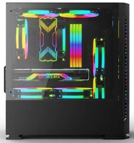 Корпус 2E Gaming CALLEO Black без БЖ Mini Tower для Micro ATX / Mini ITX 2xUSB 2.0 1xUSB 3.0 4x120 ARGB Fan бічна панель із загартованого скла (2E-GB700) - фото 5