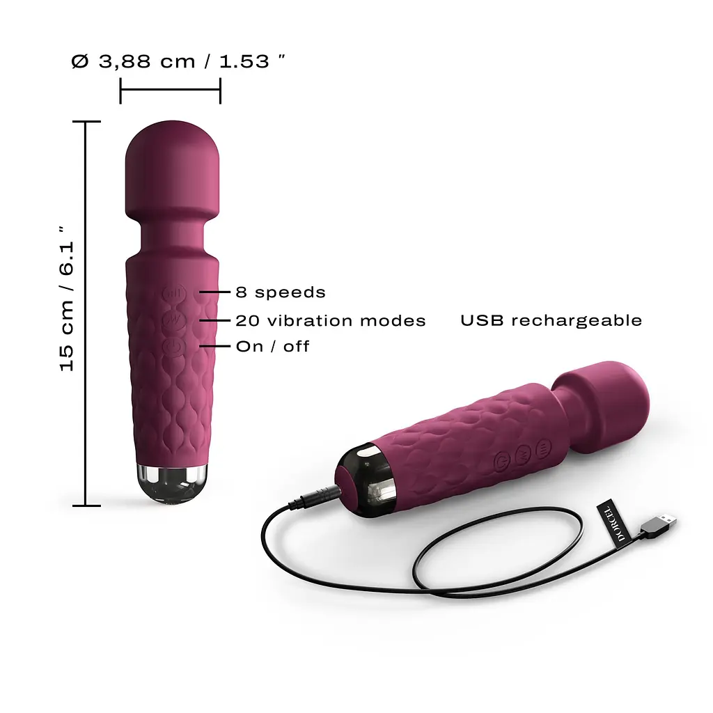 Мінівібромасажер Dorcel Wand Mini Wanderful Plum - фото 2