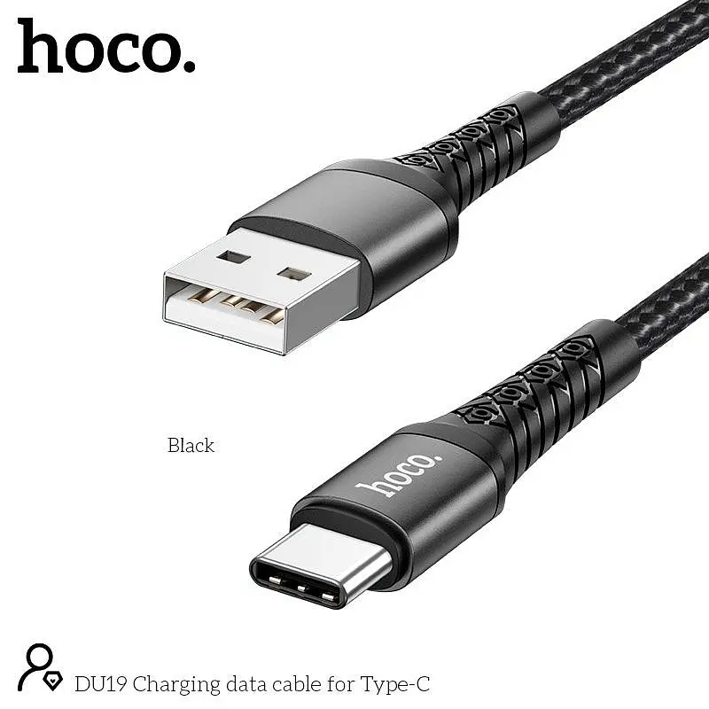 Кабель HOCO Type-C Charging data cable DU19 1m, 3A - фото 2