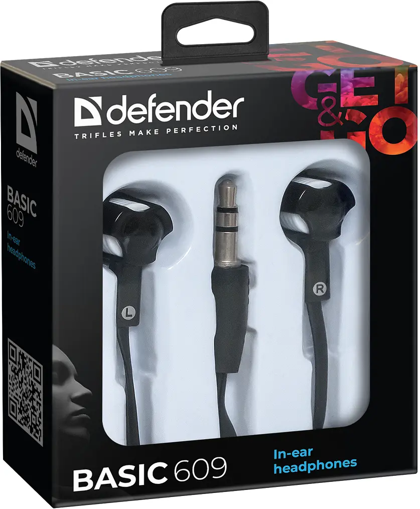 Навушники Defender Basic-609 чорний/білий (63609) (6232795) - фото 2