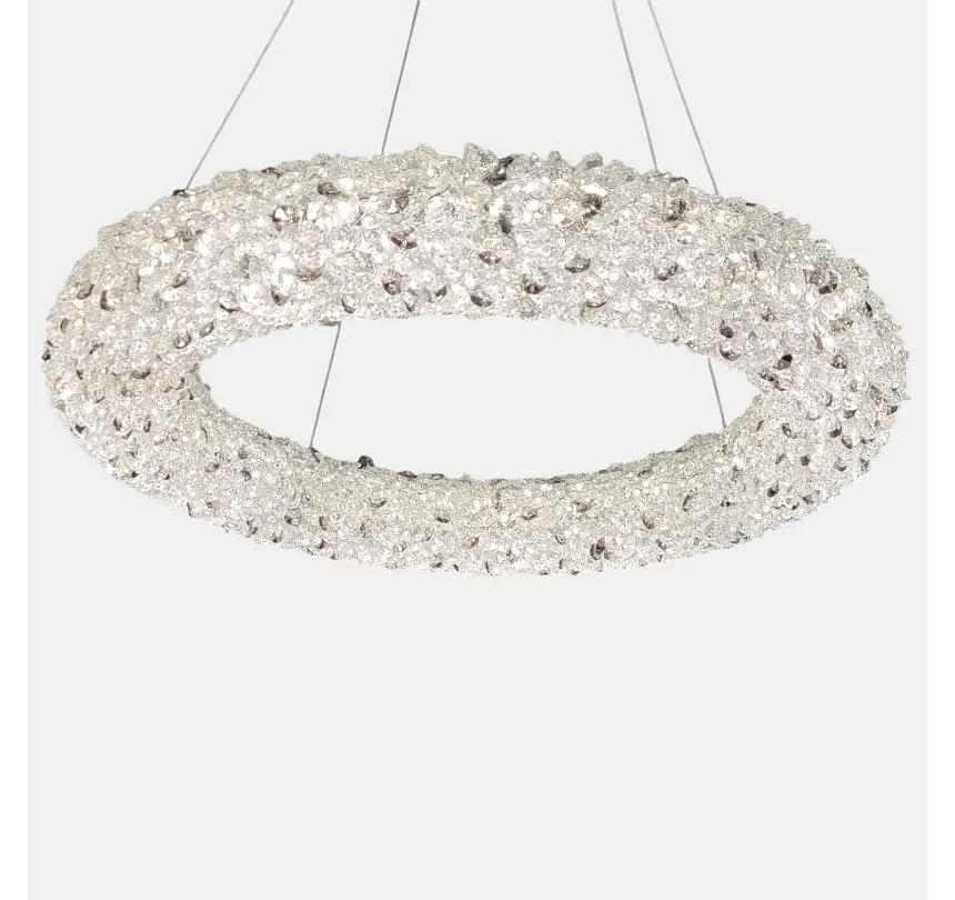 Кругла хромована кришталева LED люстра Artlight 567-600CH діаметром 58 см та потужністю 59W - фото 4