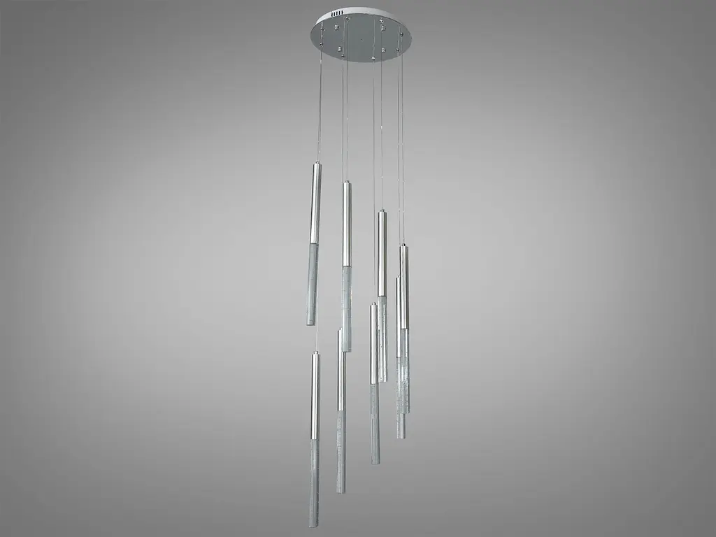 Люстра стельова LED Diasha 3007/8HR Вишукана, 24W, хром, 8 ламп, сучасний стиль для коридору, вітальні - фото 2