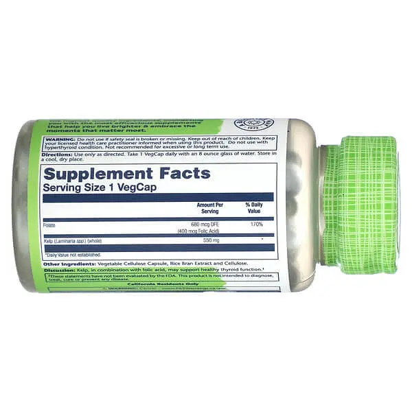 Йод True Herbs Kelp 550 mg 100 капсул Solaray vit0005817 - фото 2