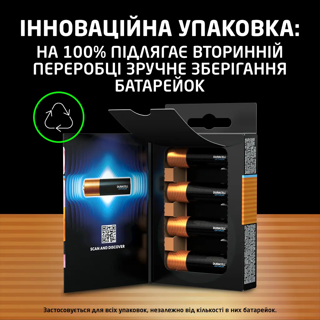 Батарейка Duracell Optimum AA лужні 8 шт. в упаковці (5014726 / 5015601) - фото 5