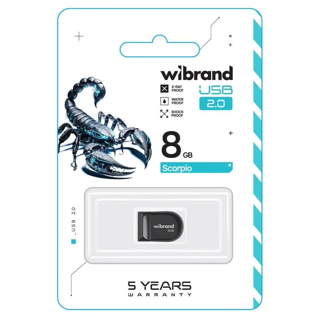 Flash Wibrand USB 2.0 Scorpio 8Gb Black - фото 2