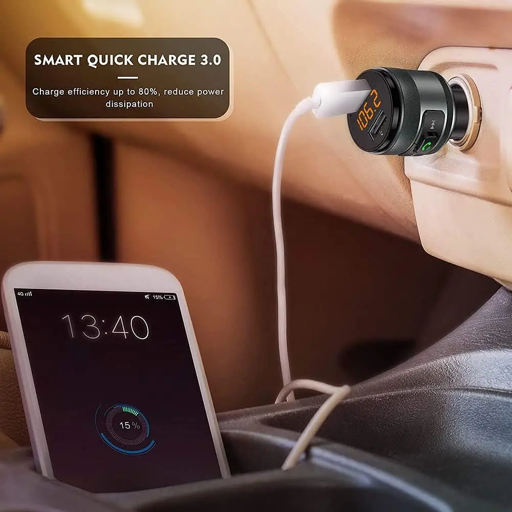 Автомобільний FM-модулятор C57 з Bluetooth 5.0, MP3 та швидкою зарядкою QC3.0 USB - фото 5
