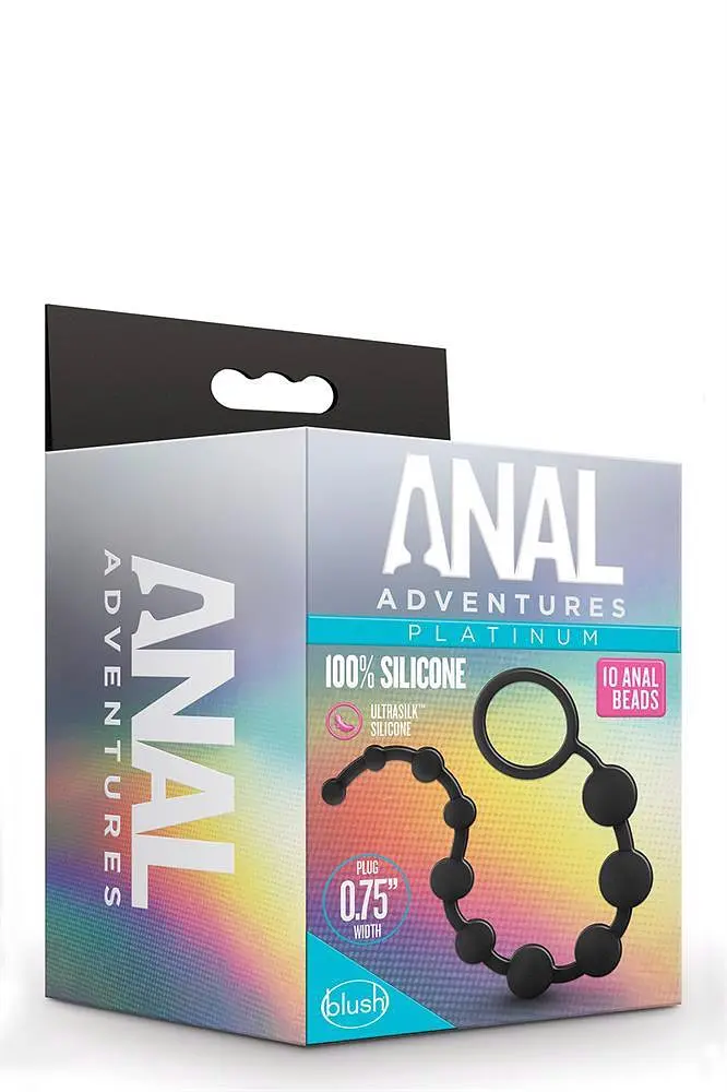 Анальная цепочка Anal Adventures Platinum Anal Beads 31.8 см (черный) - фото 2