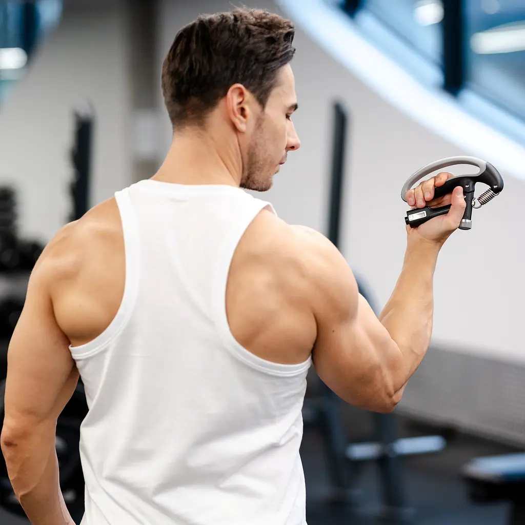 Еспандер регульований Gymtek 10-100кг з лічильником сіро-чорний - фото 7