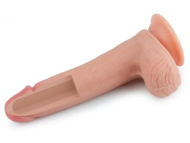 Фалоімітатор - Dual-Layered Silicone Cock 8" Flesh #2 - фото 2