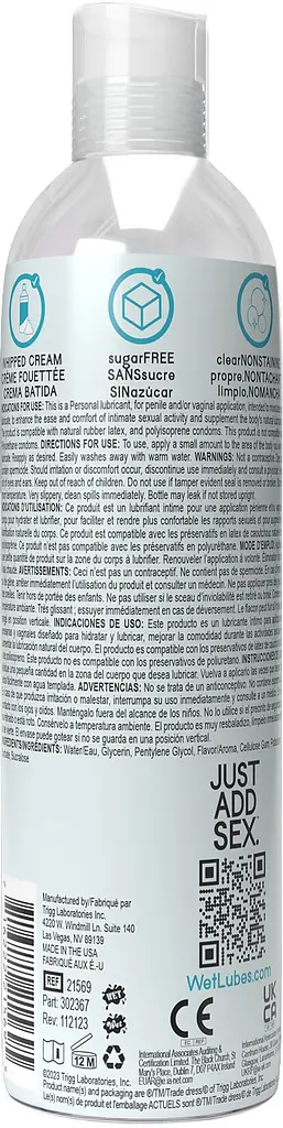 Лубрикант на водній основі Wet Oral Play Whipped Cream (118 мл), їстівний, без цукру - фото 2