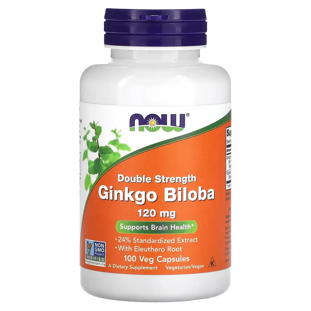 Екстракт Гінкго Білоба з Коренем Женьшеню Ginkgo Biloba 120 мг - 100 вег. капсул