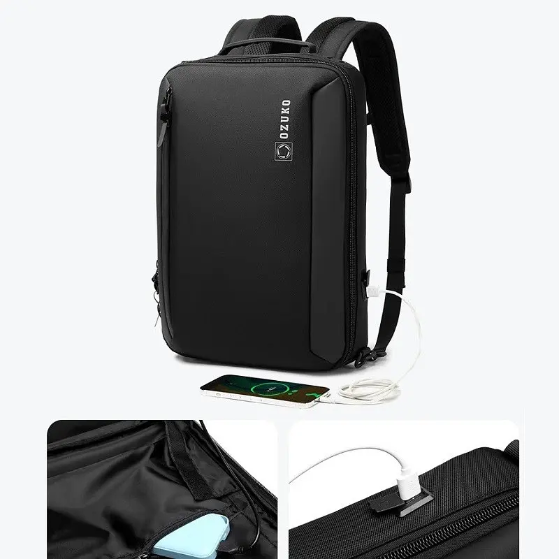 Рюкзак городской Ozuko 9490S 9л с отделением для ноутбука до 15,6" Black (16211) - фото 7