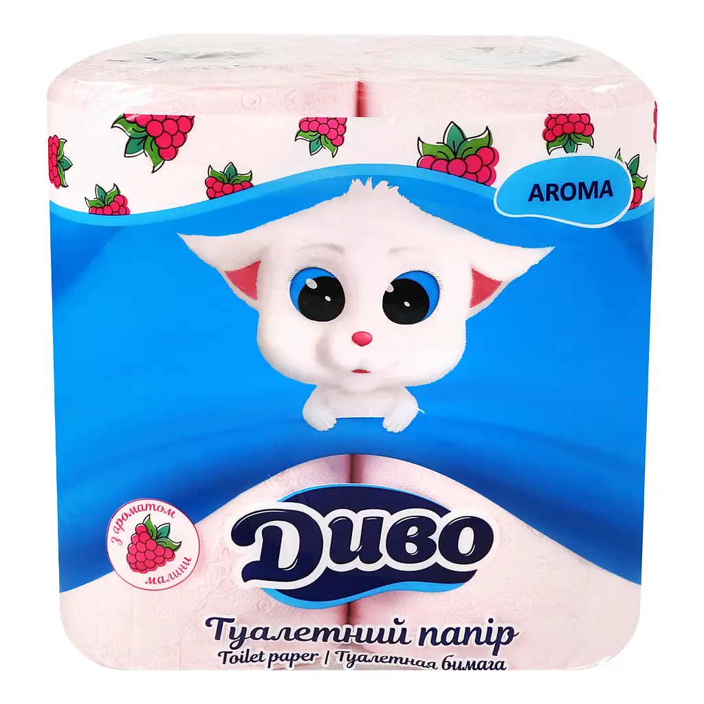 Туалетний папір Диво Aroma Малина, двошаровий, 4 рулони - фото 2
