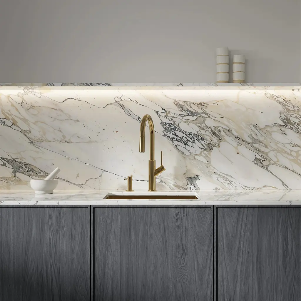 Смеситель для кухни с вытяжным изливом Omnires Bend brushed brass (BE6455BSB) матовая латунь - фото 3