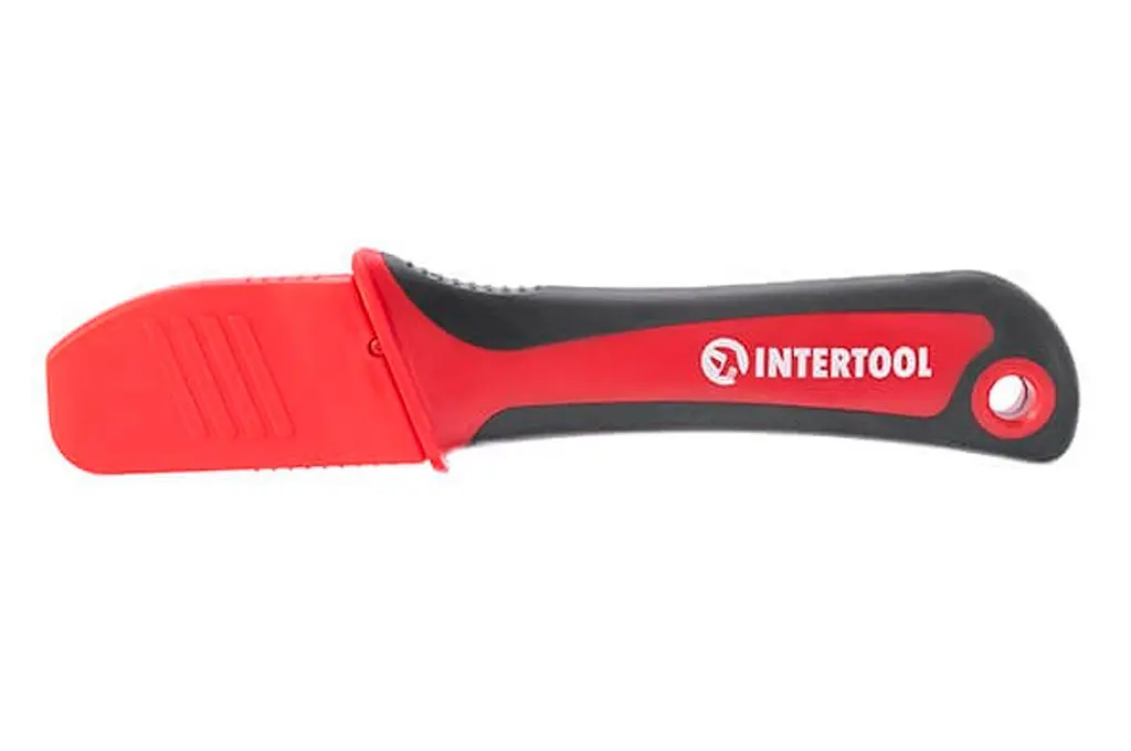 Нож строительный кабельщика электрика для снятия изоляции Intertool HT-0562 170 мм с пяткой - фото 6