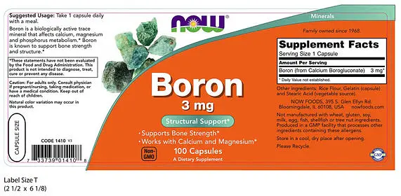 Вітаміни та мінерали NOW Boron 3 mg, 100 капсул - фото 2