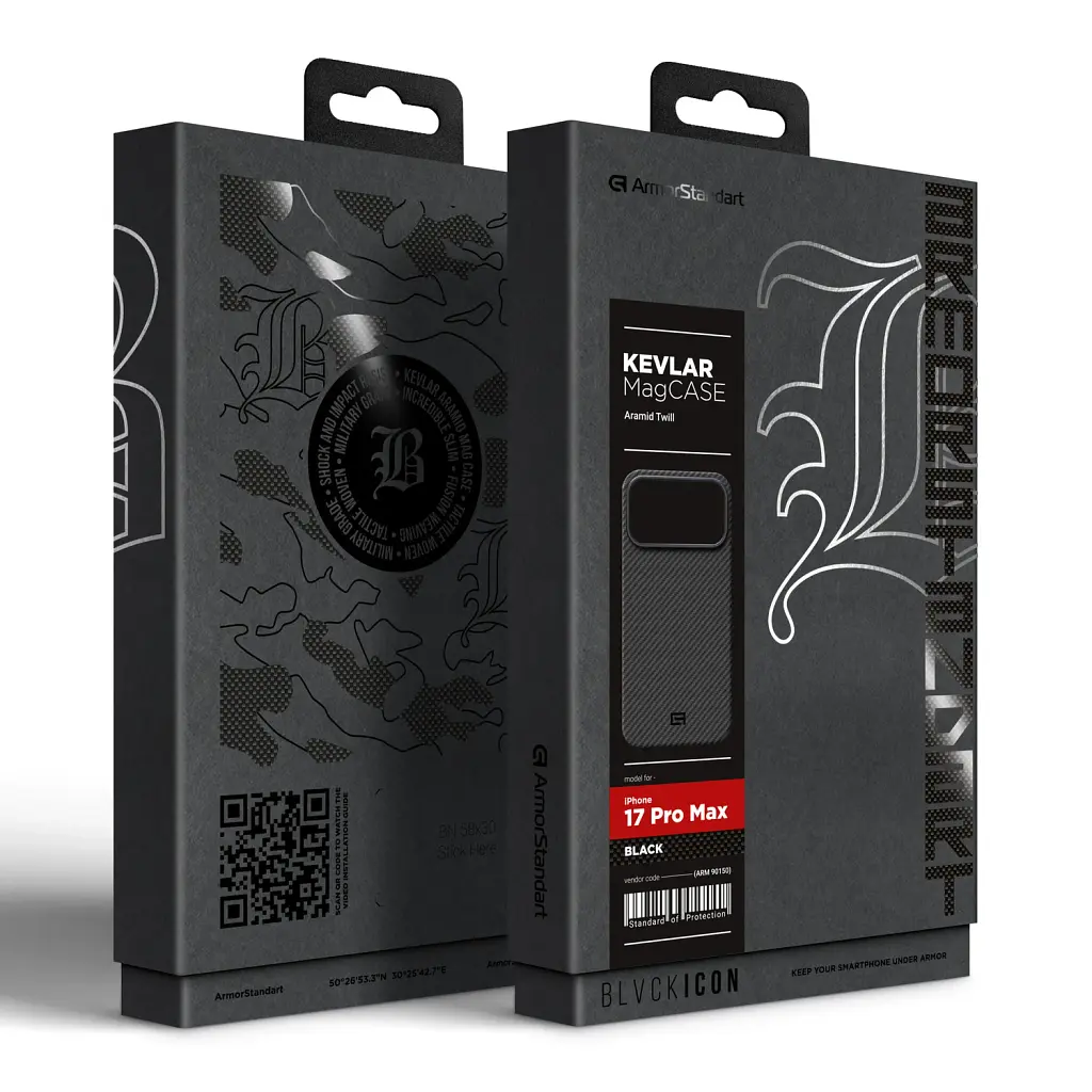 Чохол ArmorStandart BlackIcon Aramid Twill MagCase для Apple iPhone 17 Pro Max Black - фото 10