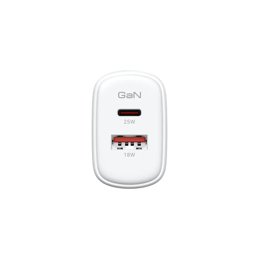 Зарядний пристрій ArmorStandart AR-T252WEU 25W GaN USB-C+ USB-A White (ARM89532) - фото 3