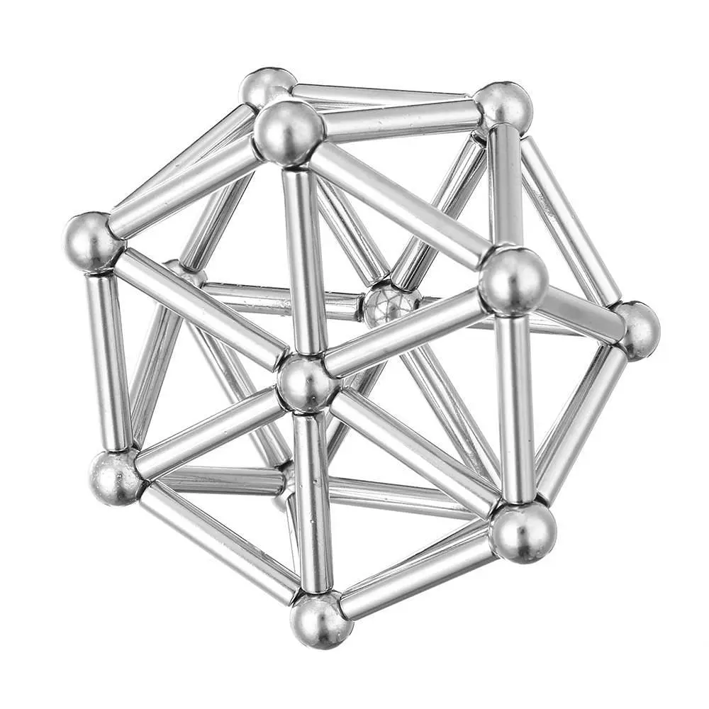 Магнітний конструктор Magnastix Neo MIX COLOR Buckyballs & Buckybars Neocube Неокуб головоломка - антистрес, 64 деталі - фото 3