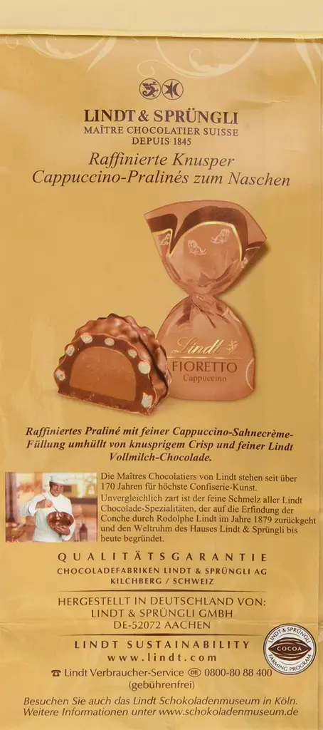 Шоколадні цукерки Lindt Fioretto Minis Cappuccino 115г - фото 4