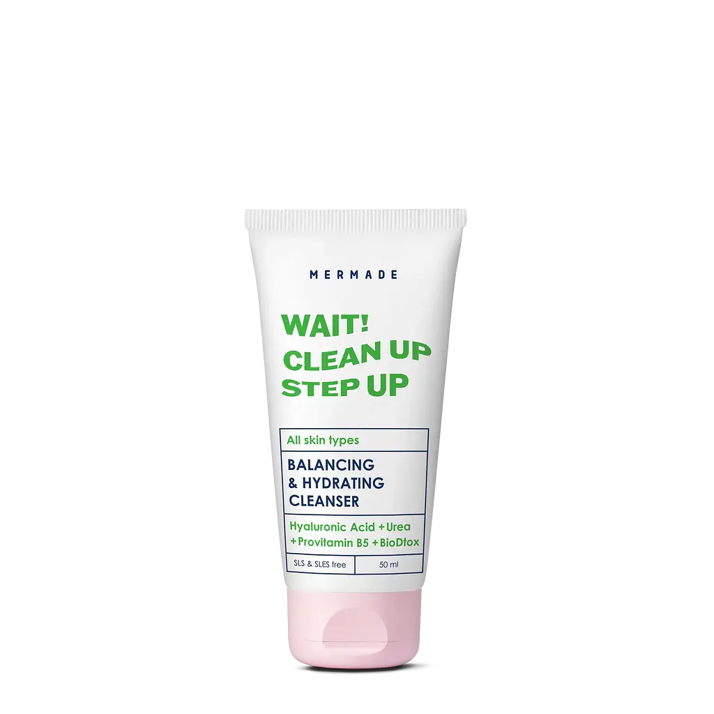 Подарунковий набір Mermade Balance Your Skin: гель для вмивання обличчя Wait Clean Up Step Up 50 мл + тонік-міст для обличчя Balance 150 мл + тонізуючі гідрогелеві патчі під очі Take it easy 60 шт. + заспокійлива сироватка для обличчя Take it EEEasy 30 мл - фото 2