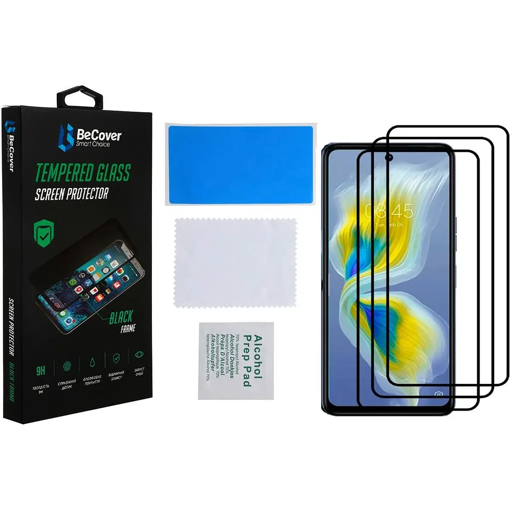 Захисне скло BeCover для Tecno Camon 18 Premier Black (707327) - фото 2