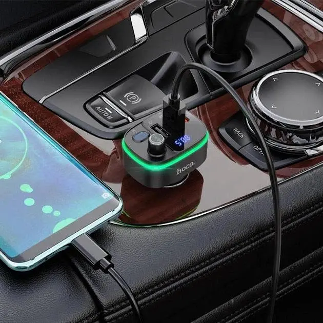 Автомобільний FM модулятор (трансмітер) Hoco E62 2хUSB + Type-C FM 2/24V - фото 6