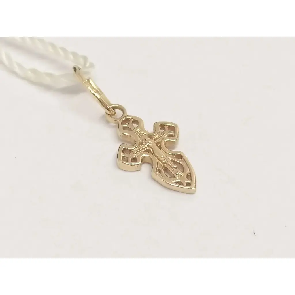 Золотой крестик Семейные драгоценности. Распятие Христа. 140911 - фото 4