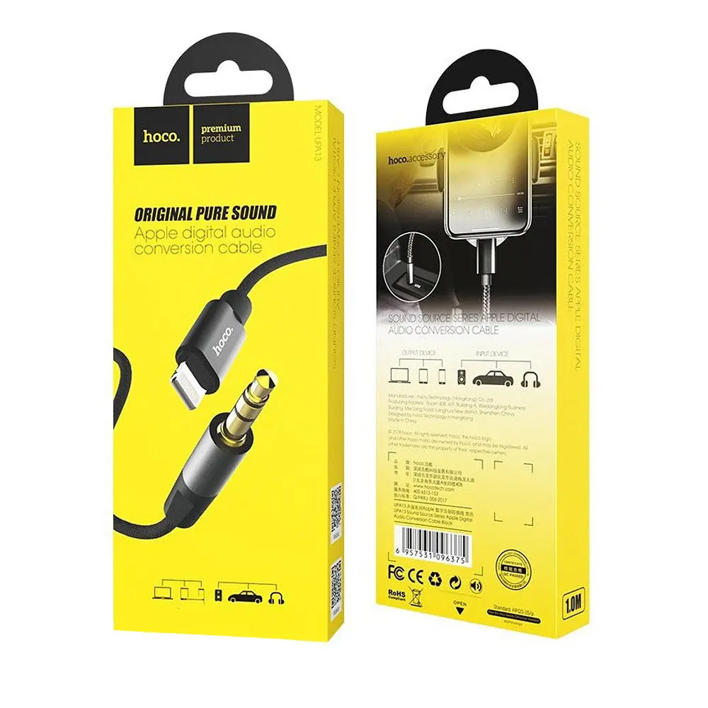 Кабель Hoco UPA13 Sound source series Apple digital audio conversion cable Черный - фото 2