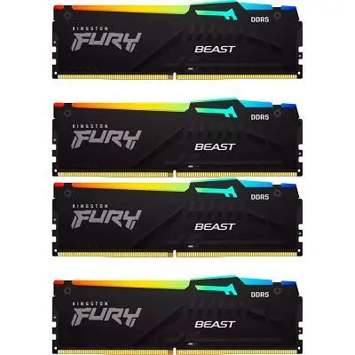 Модуль пам'яті для комп'ютера DDR5 128GB (4x32GB) 5600 MHz Beast RGB XMP Kingston Fury (ex.HyperX) (KF556C40BBAK4-128) - фото 5