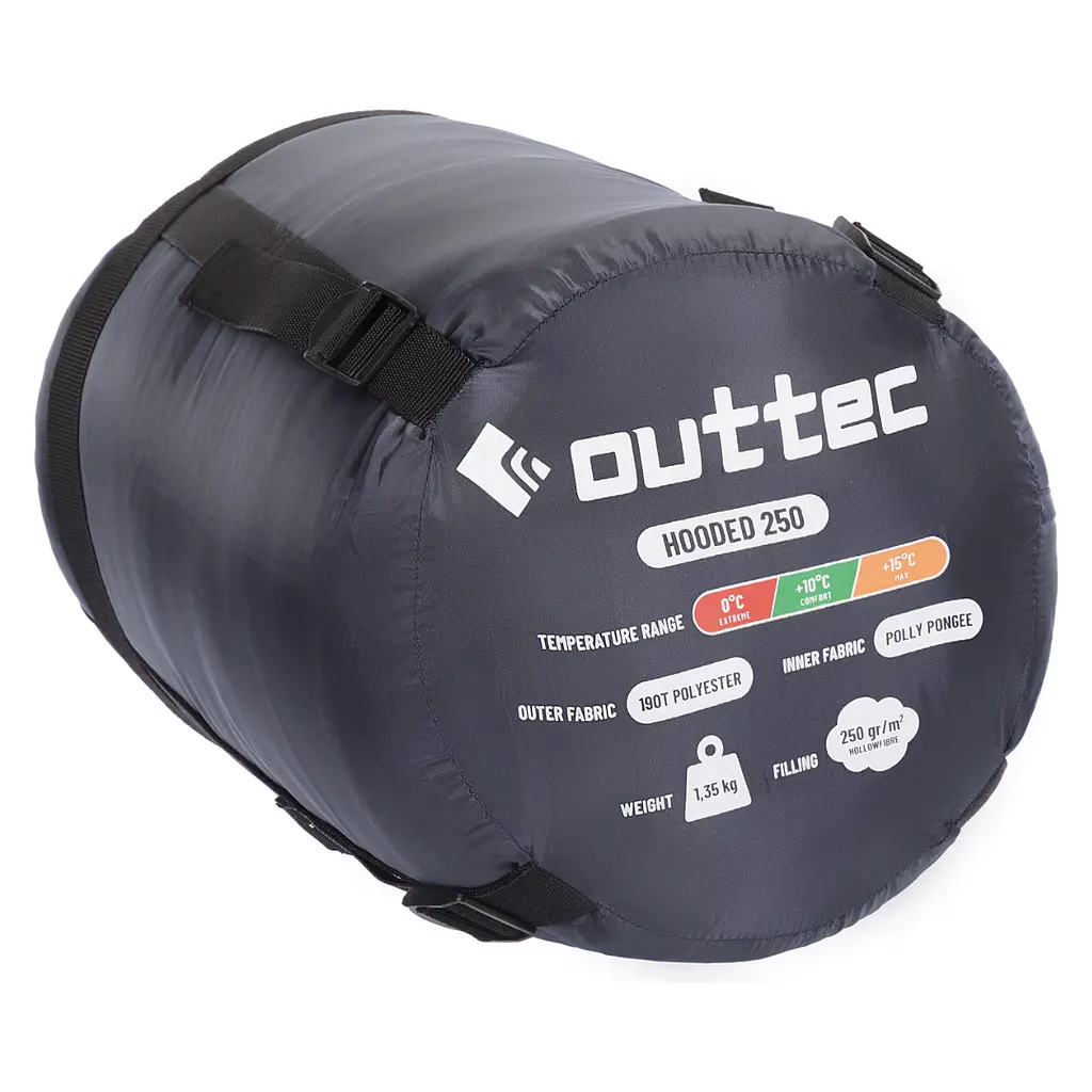 Спальный мешок Outtec одеяло демисезонный с капюшоном синий - фото 5