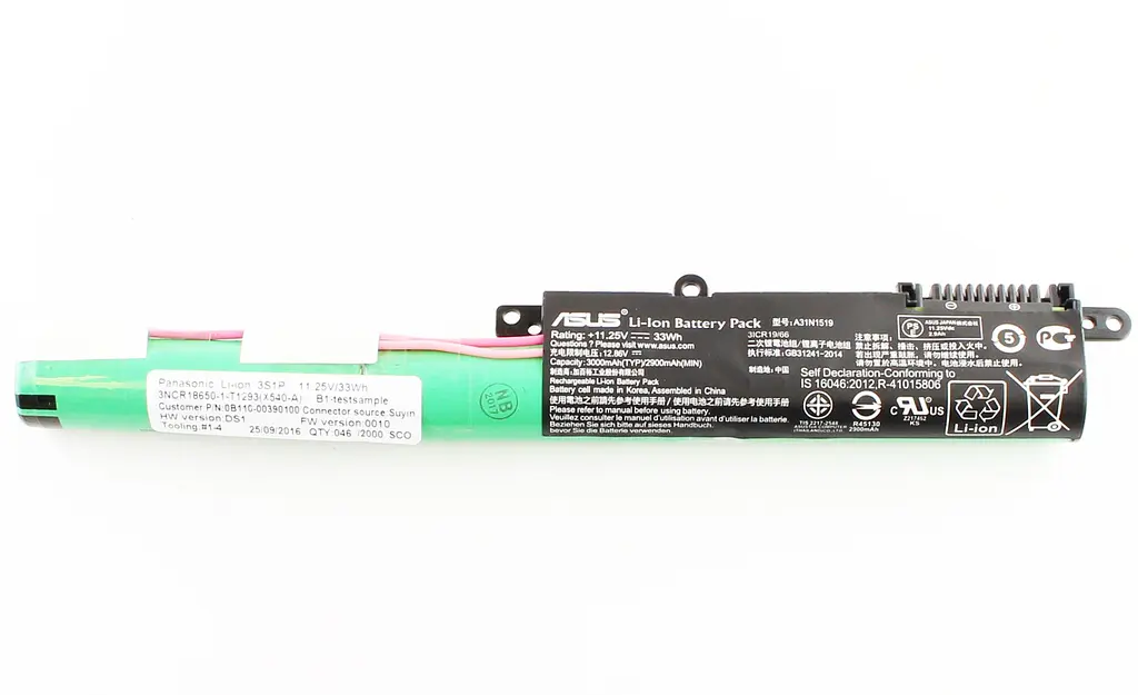 Акумулятор для ноутбука Asus X540 A31N1519, 3000 mAh (33Wh), 3cell, 11.25V, Li-ion, чорний - фото 2